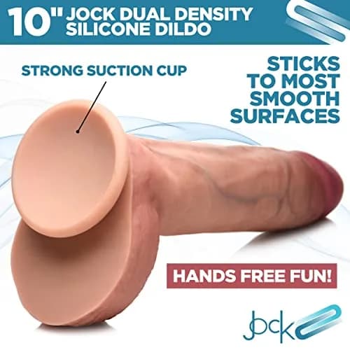 CURVE TOYS Jock 10" Dual Density Silicone Dildo with Balls 25.4cm (10 Inch) | Realistic Feel for All thumbnail 4