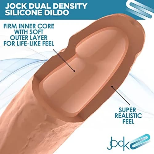 CURVE TOYS Jock 10" Dual Density Silicone Dildo with Balls 25.4cm (10 Inch) | Realistic Feel for All thumbnail 3