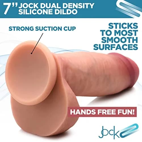 CURVE TOYS Jock 7" Dual Density Silicone Dildo with Balls 18cm (7 Inch) | Realistic Feel for Couples thumbnail 4