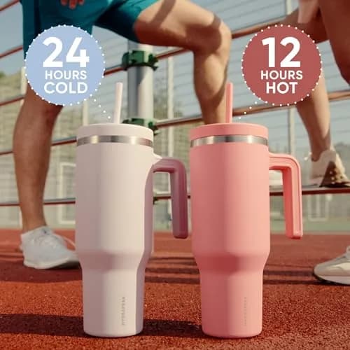 Hydrapeak Voyager 40oz Insulated Tumbler with Handle & Straw Lid | Leak-Resistant Stainless Steel Travel Cup for Work & Gym thumbnail 6