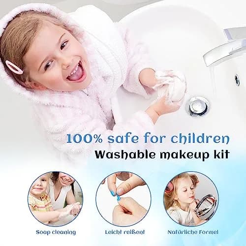Mrabbitoo Kids Makeup Set for Girls 57 Pcs | Non-Toxic Washable Play Makeup Kit with Case thumbnail 5