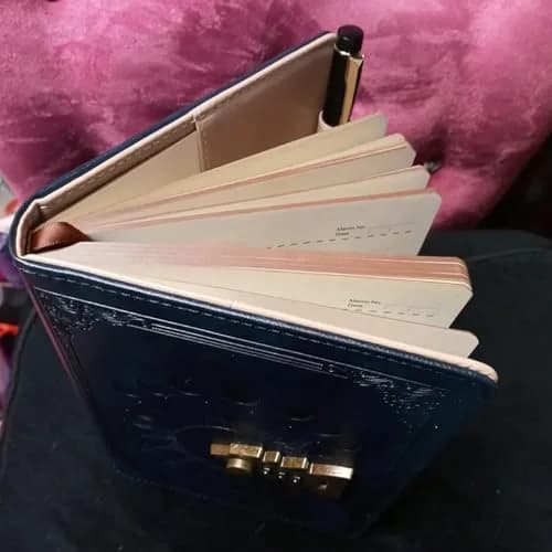 ZXHQ Lock Diary A5 21.5cm x 15cm (8.5 x 5.9 Inch) Dark Blue | Vintage Lockable Journal with Pen, 260 Pages thumbnail 3