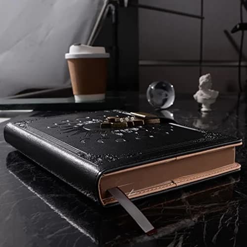 ZXHQ A5 Lock Diary with Pen Set, 260 Pages Refillable Leather Hardcover, 15.6 x 23 cm (5.9 x 8.5 inch) | Secure Password Lock for Privacy thumbnail 6