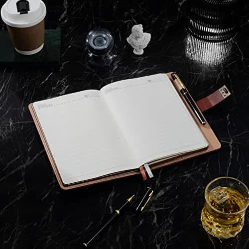 ZXHQ Lockable Journal for Women & Men A5 240 Pages Refillable Leather Notebook with Lock and Pen | Vintage Brown thumbnail 4