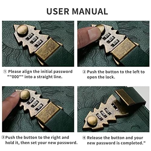 ZXHQ Lock Journal with Pen, A5 Refillable Diary with Combination Lock, 224 Pages | Secure Personal Organizer thumbnail 8
