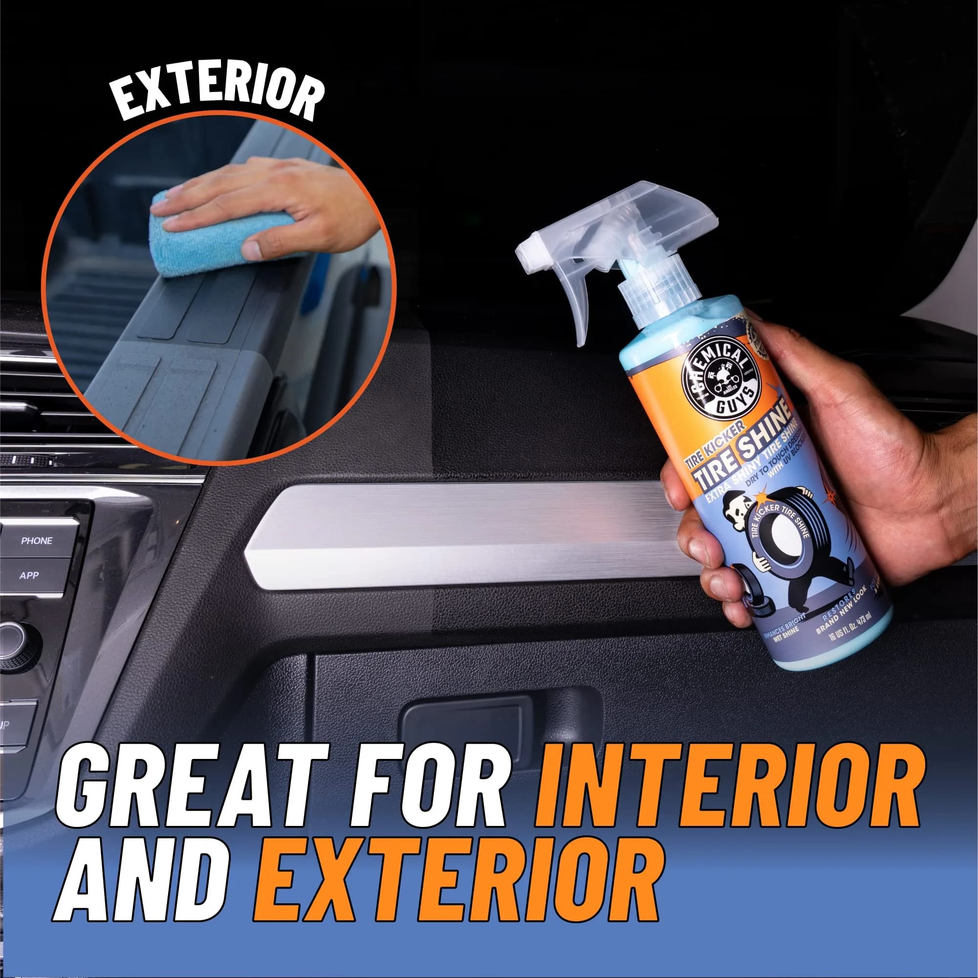 Chemical Guys Sprayable Leather Cleaner and Conditioner + Tire Kicker Shine 16 fl oz (473ml) | USA Import for Auto & Home - view 7