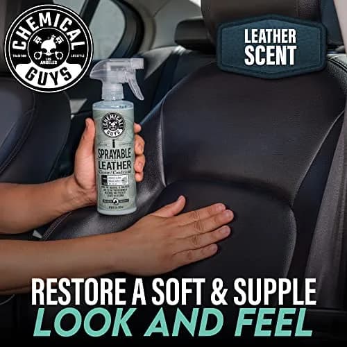 Chemical Guys Sprayable Leather Cleaner and Conditioner + Tire Kicker Shine 16 fl oz (473ml) | USA Import for Auto & Home thumbnail 2