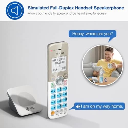 AT&T DL70019 Additional Handset for DL72x19 Series Cordless Phone | Bluetooth Connect to Cell, Smart Call Blocker, 1.8" Backlit Display, Big Buttons, Intercom thumbnail 6