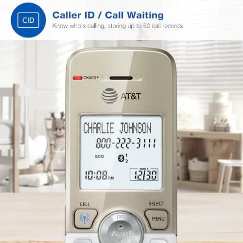 AT&T DL70019 Additional Handset for DL72x19 Series Cordless Phone | Bluetooth Connect to Cell, Smart Call Blocker, 1.8" Backlit Display, Big Buttons, Intercom thumbnail 7