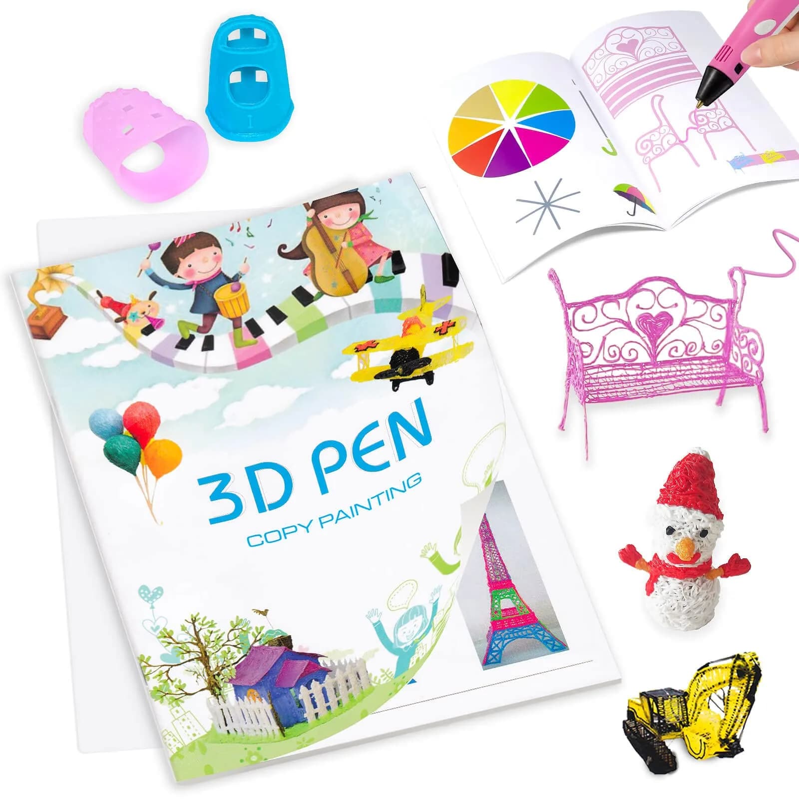 Vomika 3D Pen Printing Drawing Book with 40 Pattern Templates Stencils, 17 x 25 cm (6.7 x 9.8 in) — Good Time