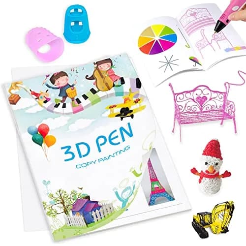 Vomika 3D Pen Printing Drawing Book with 40 Pattern Templates Stencils, 17 x 25 cm (6.7 x 9.8 in) thumbnail 1