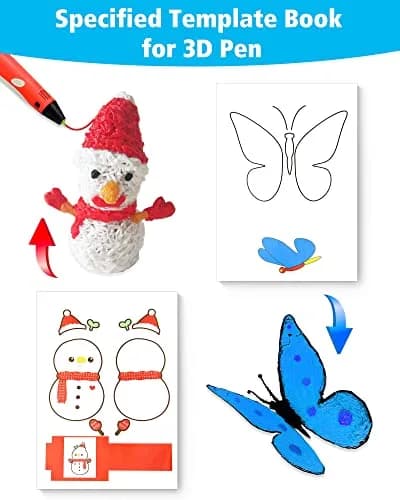 Vomika 3D Pen Printing Drawing Book with 40 Pattern Templates Stencils, 17 x 25 cm (6.7 x 9.8 in) thumbnail 4