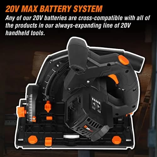 WEN 20V Max Cordless 6.5-Inch Track Saw, Brushless, Variable Speed, Tool Only (20691BT) | Precise Cuts for Wood & DIY thumbnail 9