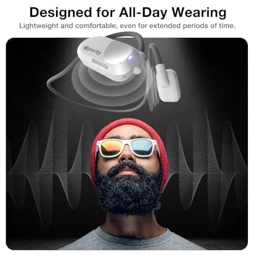 Purity Air Open Ear Headphones True Wireless Bluetooth Earbuds with Dual Mic | Secured Long Wearing Comfort, Sports Sweat Resistant (White/Grey) thumbnail 3