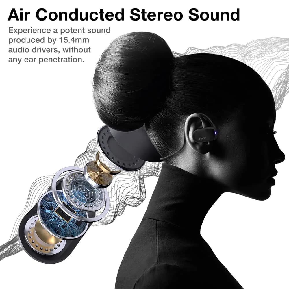 Purity Air Open Ear Wireless Headphones with Dual Mic | 15mm Drivers, IPX5 Water Resistant - view 5