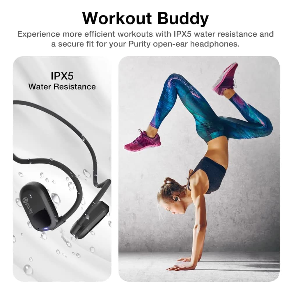 Purity Air Open Ear Wireless Headphones with Dual Mic | 15mm Drivers, IPX5 Water Resistant - view 6