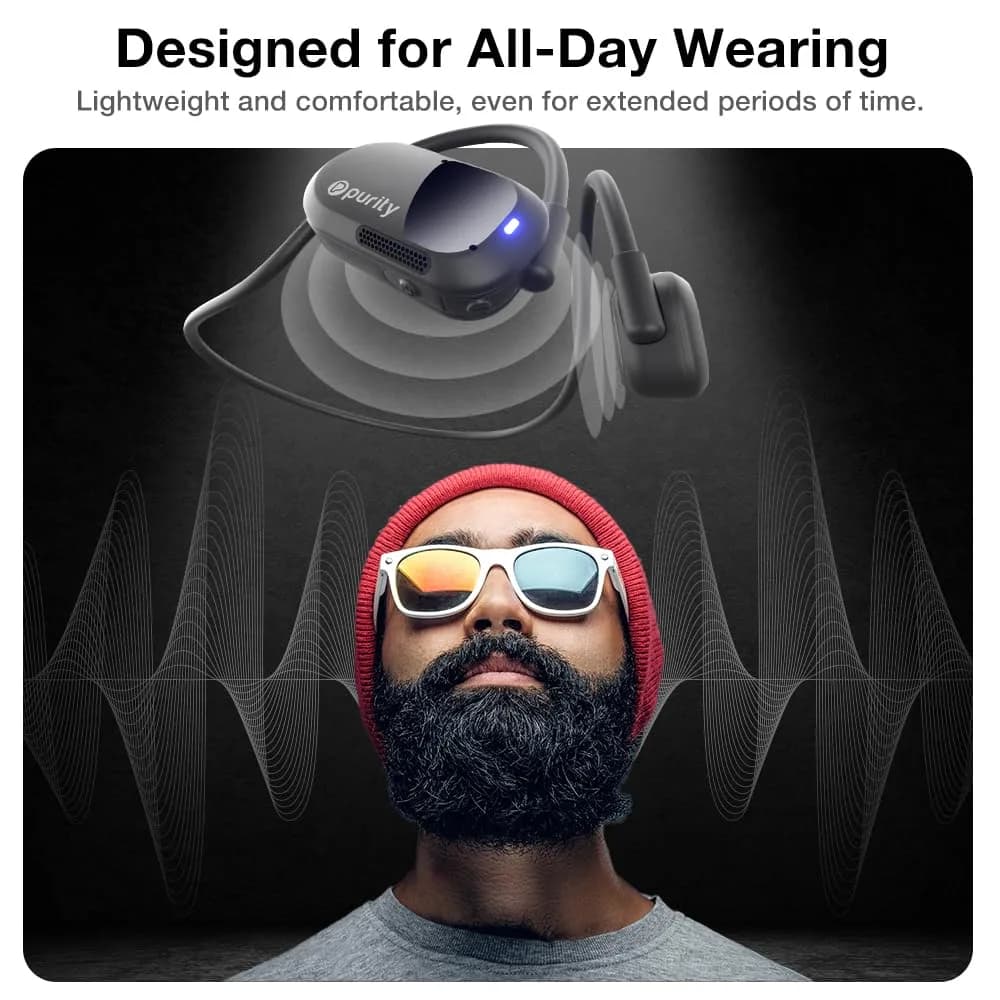 Purity Air Open Ear Wireless Headphones with Dual Mic | 15mm Drivers, IPX5 Water Resistant - view 3