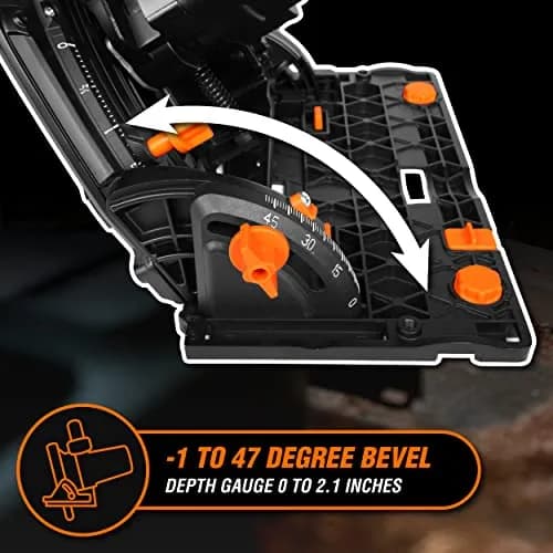 WEN 20V Max Cordless 6.5-Inch Track Saw | Brushless, Variable Speed, Two 4.0 Ah Batteries thumbnail 6