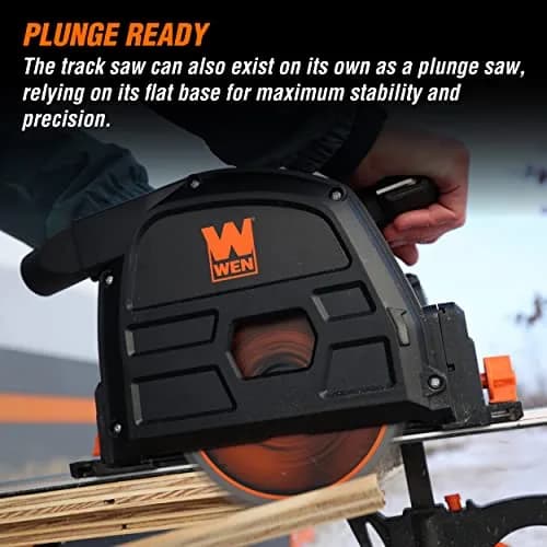 WEN 20V Max Cordless 6.5-Inch Track Saw | Brushless, Variable Speed, Two 4.0 Ah Batteries thumbnail 2
