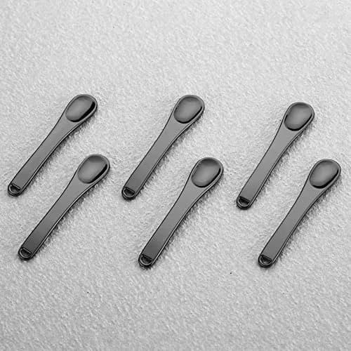 Tekson Black Metal Cosmetic Spatula Set | 6 Pieces, Reusable Scoop for Creams & Lotions thumbnail 4