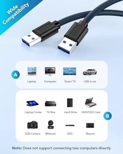 ANDTOBO USB 3.0 A to A Male Cable 6.6 FT | High-Speed Data & Charging (70-120 chars) thumbnail 4