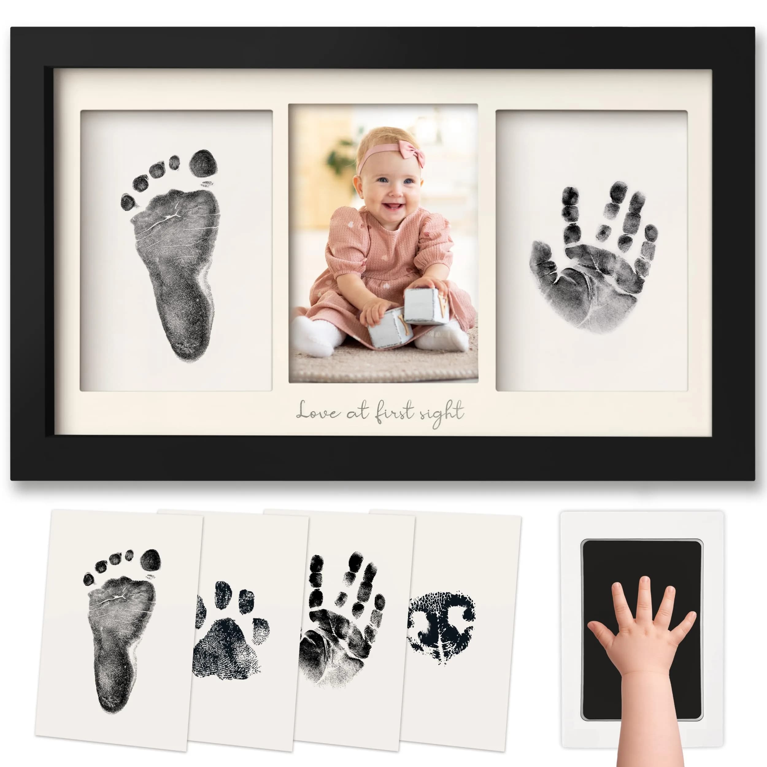 KeaBabies Inkless Hand & Footprint Kit, Newborn Keepsake, Onyx Black | Mess-Free Memory Maker — Onyx Black