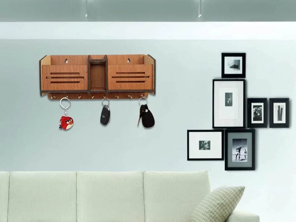 My Dream Carts Wooden Key Holder with Mobile Stand 24cm (9.4in) | Organizer for Home & Office Decor thumbnail 6