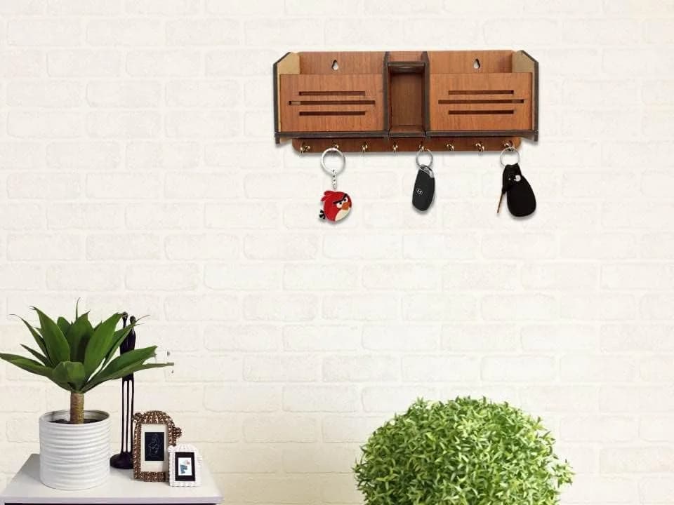 My Dream Carts Wooden Key Holder with Mobile Stand 24cm (9.4in) | Organizer for Home & Office Decor thumbnail 8