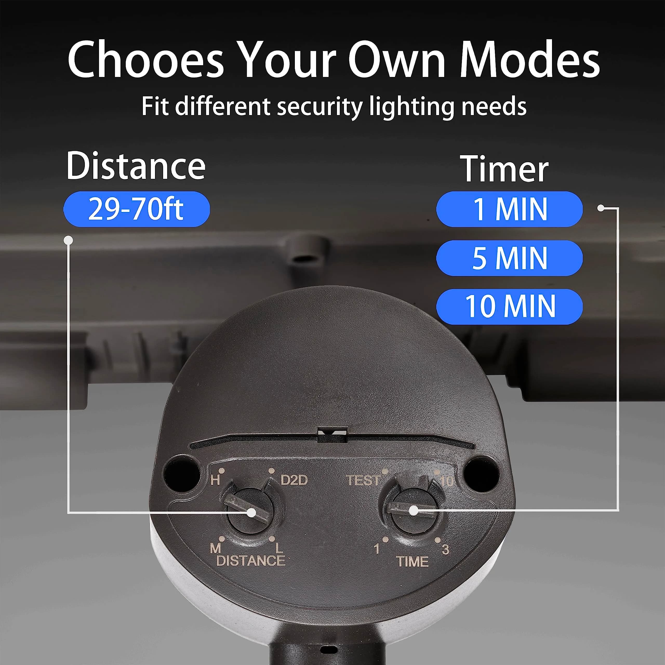 AWSENS Upgraded 3 Head LED Security Light with Motion Sensor 3800LM 40W 5000K | Bronze - view 7