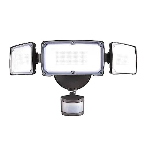 AWSENS Upgraded 3 Head LED Security Light with Motion Sensor 3800LM 40W 5000K | Bronze thumbnail 1