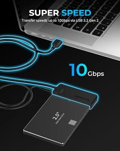Sabrent USB 3.2 Type-A to SATA/U.2 SSD Adapter Cable (EC-U2SA) 40.6 cm (16 in) | 10Gbps Data Transfer thumbnail 4