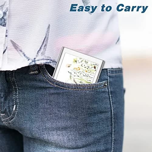 Rimilak Metal Credit Card Holder, Butterfly Flower Pattern, 6 Slots | RFID Blocking Slim Card Case thumbnail 6