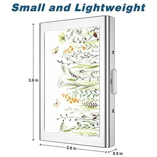 Rimilak Metal Credit Card Holder, Butterfly Flower Pattern, 6 Slots | RFID Blocking Slim Card Case thumbnail 3