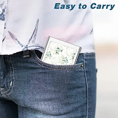 Rimilak Metal Credit Card Holder Mini Wallet Green Leaves | RFID Blocking Slim Card Case for Women thumbnail 6