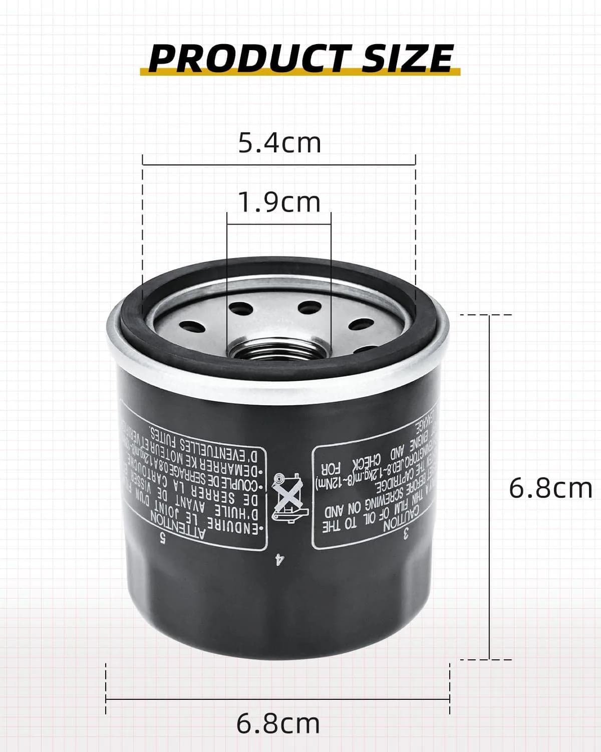 QUICKWOLF 16097-0008 Oil Filter for Kawasaki Ninja 300 400 650 1000 ZX-10R Vulcan 1700 1500 900 800 750 650 500 Prairie 360 400 Bayou 400 Z1000 Z900 Z800 Z750 (1-Pack, Black) - view 5