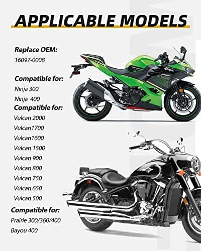 QUICKWOLF 16097-0008 Oil Filter for Kawasaki Ninja 300 400 650 1000 ZX-10R Vulcan 1700 1500 900 800 750 650 500 Prairie 360 400 Bayou 400 Z1000 Z900 Z800 Z750 (1-Pack, Black) thumbnail 6