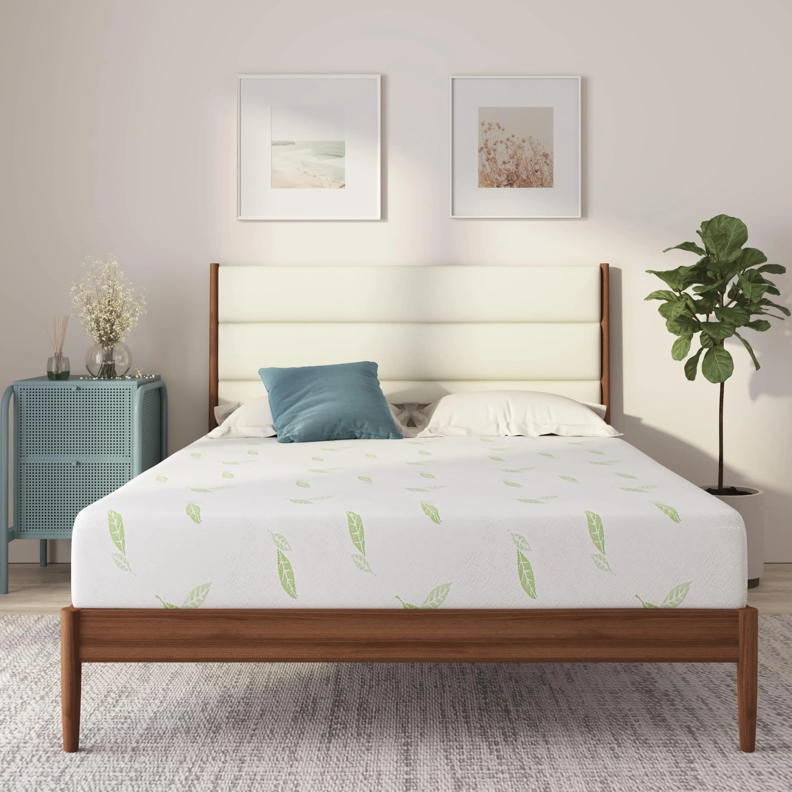 NapQueen Twin Size Mattress 6 Inch Green Tea Infused Memory Foam Bed in a Box CertiPUR-US — Mattress / Twin XL