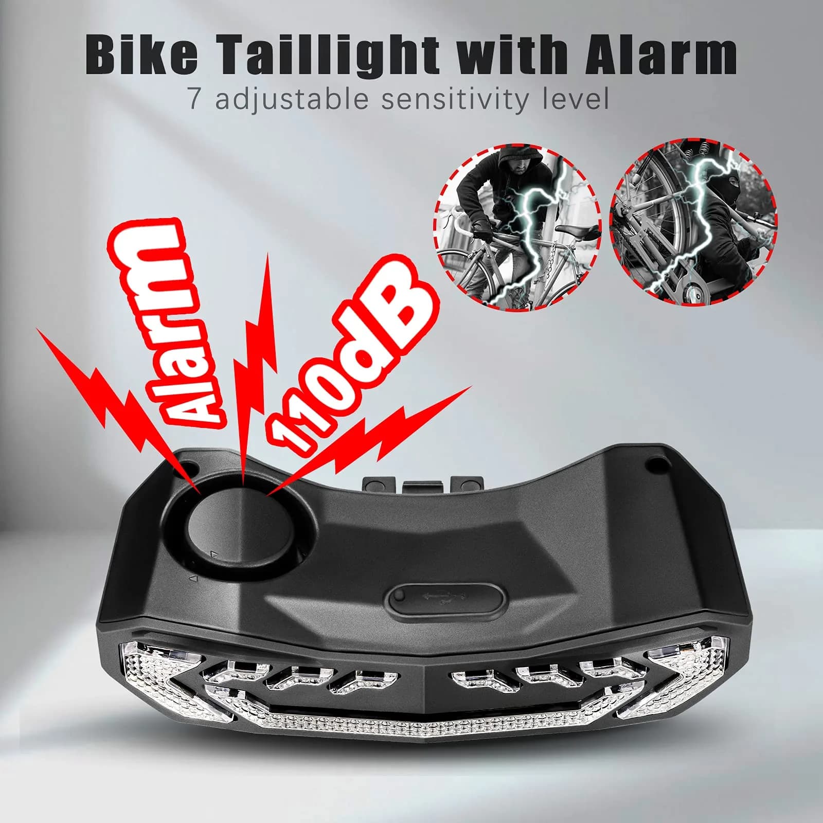 wsdcam Smart Bike Light with Turn Signals, Brake Light, and Alarm Horn - Auto ON/Off Rechargeable Waterproof Rear Bicycle Tail Light with Remote | product 09a64f89 - view 5