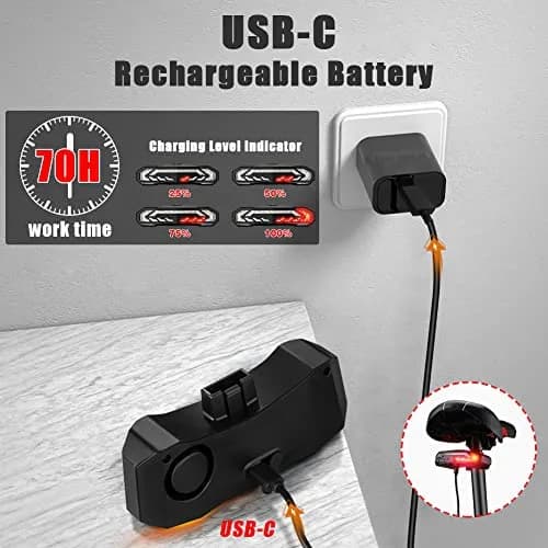 wsdcam Smart Bike Light with Turn Signals, Brake Light, and Alarm Horn - Auto ON/Off Rechargeable Waterproof Rear Bicycle Tail Light with Remote | product 09a64f89 thumbnail 6