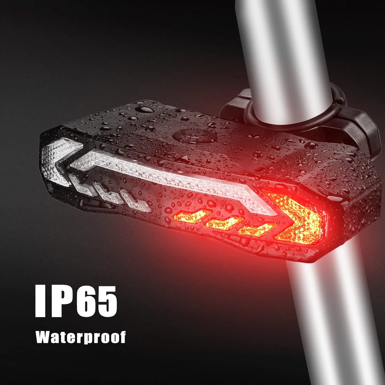 wsdcam Smart Bike Light with Turn Signals, Brake Light, and Alarm Horn - Auto ON/Off Rechargeable Waterproof Rear Bicycle Tail Light with Remote | product 09a64f89 - view 7