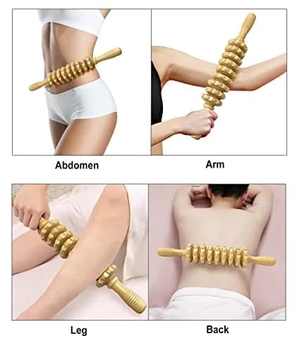 Deston 2 in 1 Wood Therapy Massage Tools | Massage Stick & Back Roller Rope for Relaxation thumbnail 5
