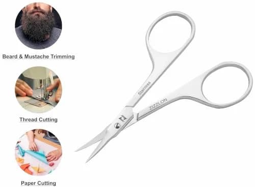 ZIZZLON Extra Fine Curved Blade Cuticle Scissors | Precision Nail Trimming Tool (19mm Blade) thumbnail 4
