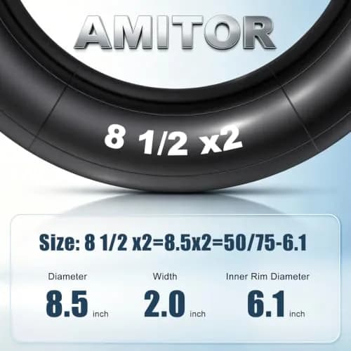 Amitor 8 1/2 x 2 Scooter Inner Tube with Straight Valve | Pressure-Resistant, Extra Thick Inflatable Tire for Xiaomi Pro 2 1S M365 thumbnail 6