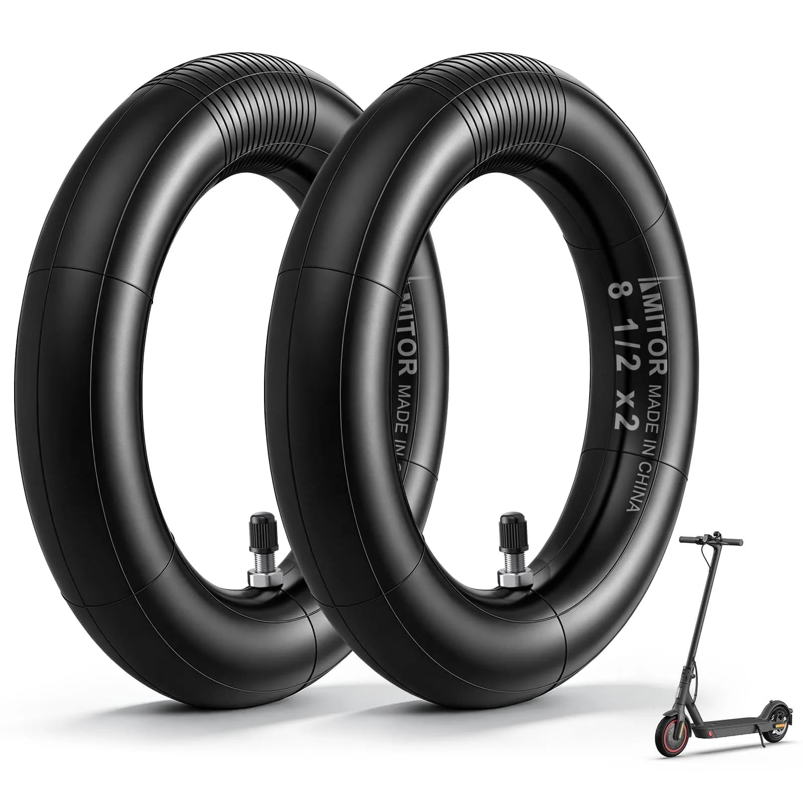 Amitor 8 1/2 x 2 Scooter Inner Tube with Straight Valve | Pressure-Resistant, Extra Thick Inflatable Tire for Xiaomi Pro 2 1S M365