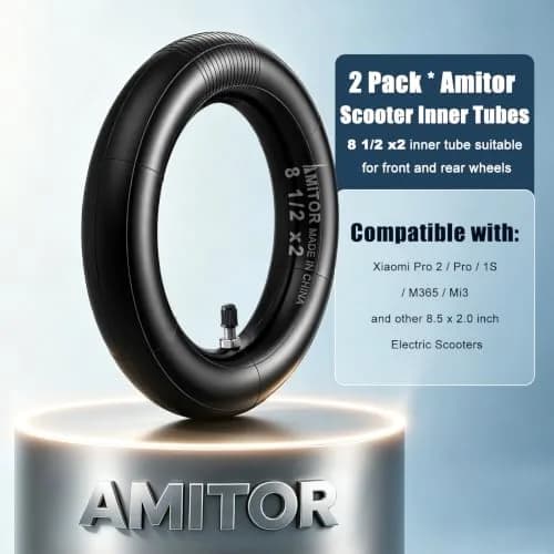Amitor 8 1/2 x 2 Scooter Inner Tube with Straight Valve | Pressure-Resistant, Extra Thick Inflatable Tire for Xiaomi Pro 2 1S M365 thumbnail 8