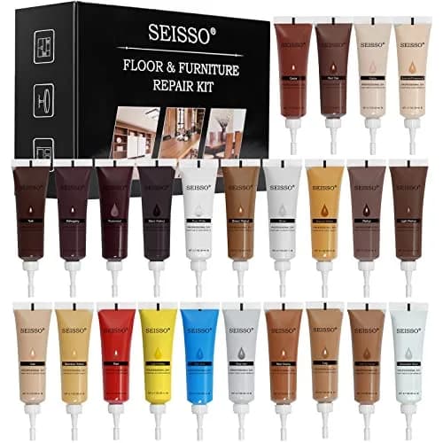 SEISSO Furniture Repair Kit, 24 Colors | Wood Scratch Cover & Filler for Wooden Floors & Furniture thumbnail 1