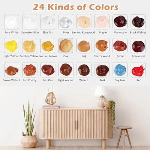 SEISSO Furniture Repair Kit, 24 Colors | Wood Scratch Cover & Filler for Wooden Floors & Furniture thumbnail 3