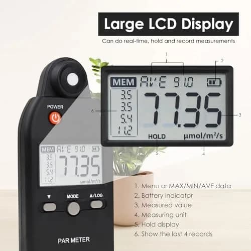 Landtek PAR Meter for LED Grow Lights, High Precision Quantum Sensor PPFD Tester 400-700nm | 18.8cm (7.4in) Length thumbnail 3
