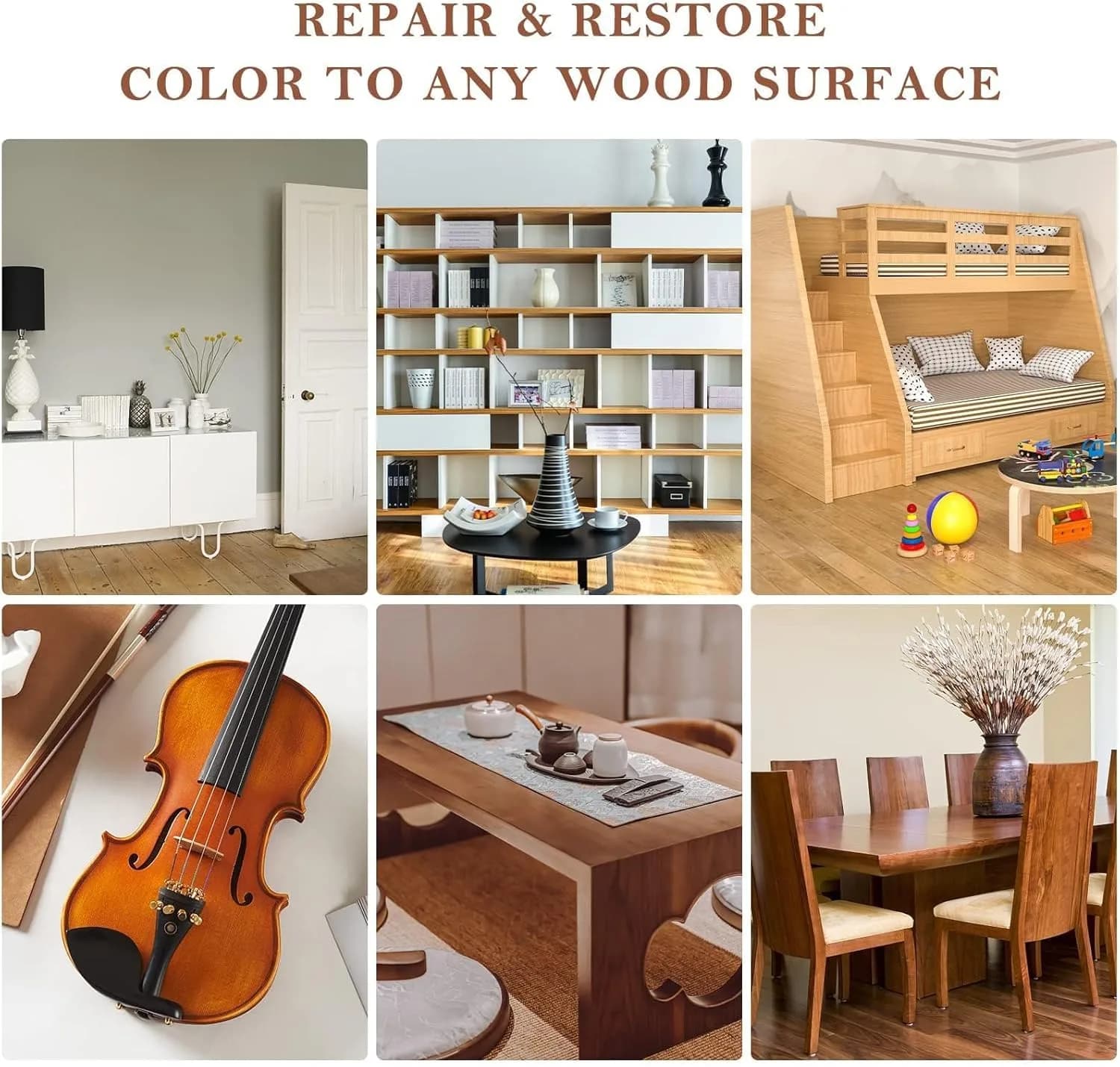 SEISSO Wood Furniture Repair Kit 8 Colors Wood Fillers & Touch Up Markers | Restore Tables, Cabinets, Floors - view 7