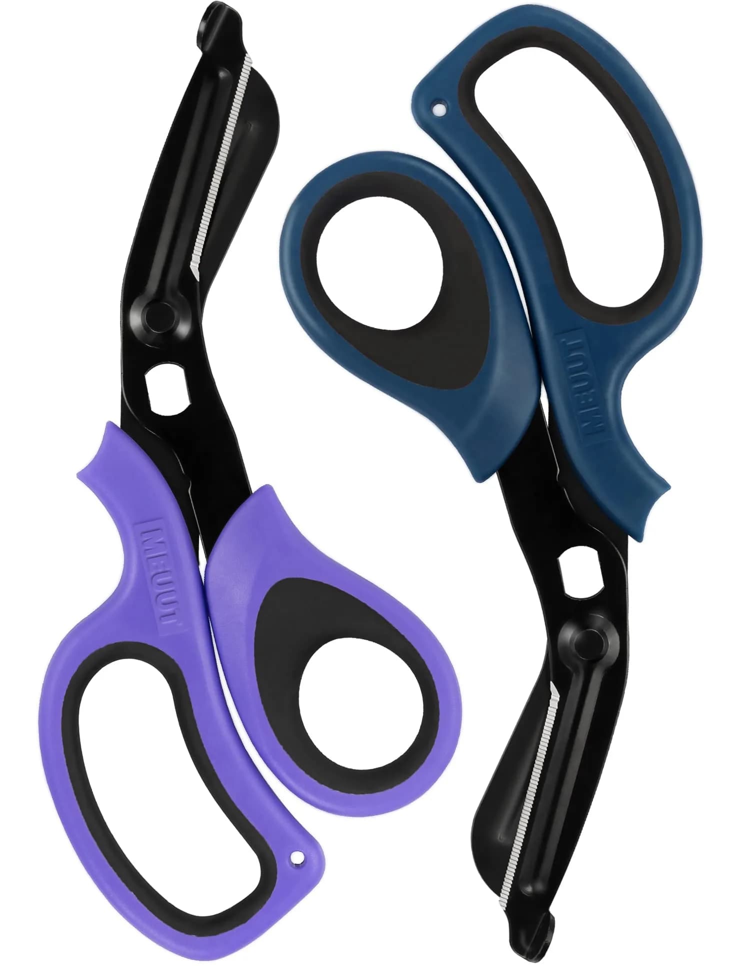 MEUUT Medical Trauma Shears (2-Pack, 7.8 Inch) - Purple+Navy Patented Stainless Steel - main product image